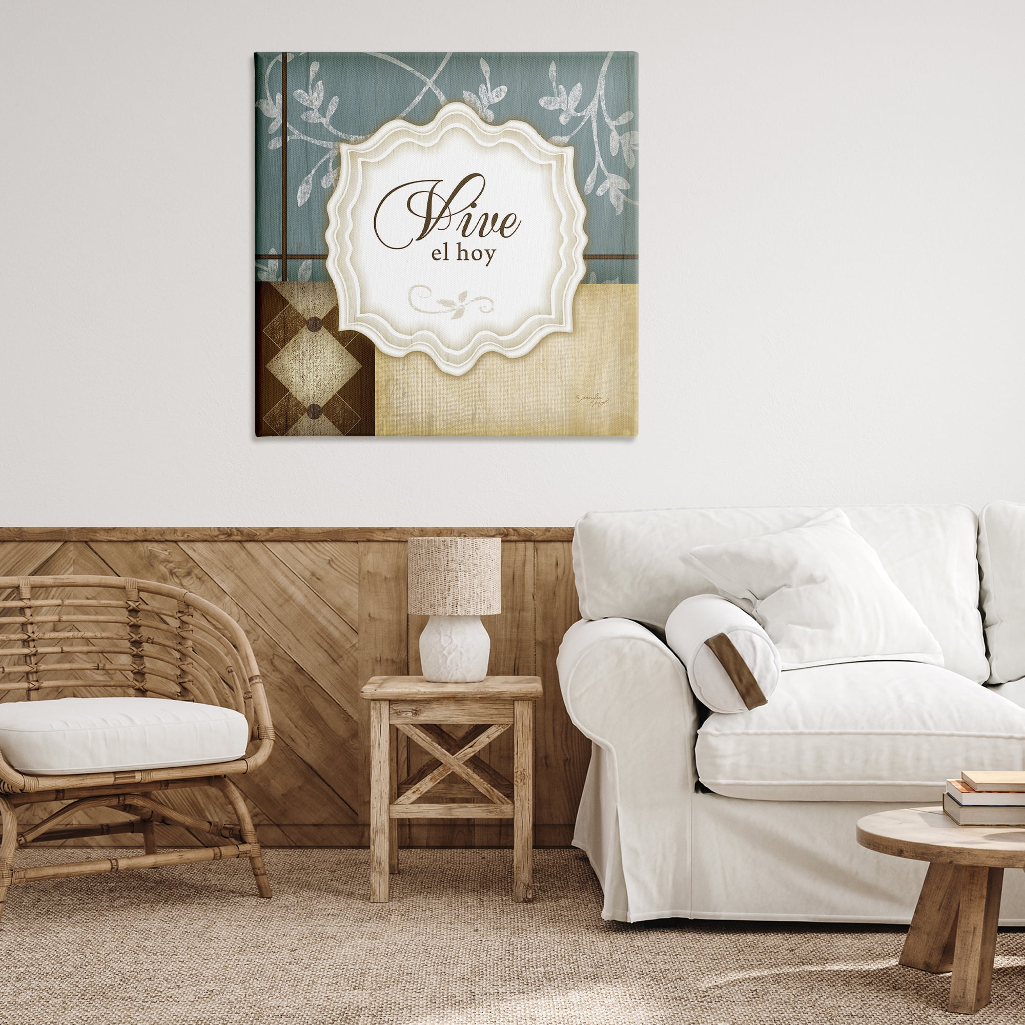 Stupell Industries Vive el Hoy Tradicional Inspirational Quotes & Sayings Painting Wrapped Canvas Art Print Wall Art, 36 x 36