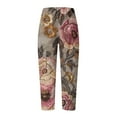 thumbnail image 4 of Qepwscx Women's Shorts Wide Leg Hight Elastic Waist Capris Casual Long Shorts Floral Print Capris Below Knee Length Shorts Summer Graphic Bermuda Shorts Jogger Pants Loose Fits with Pocket S-5X, 4 of 5
