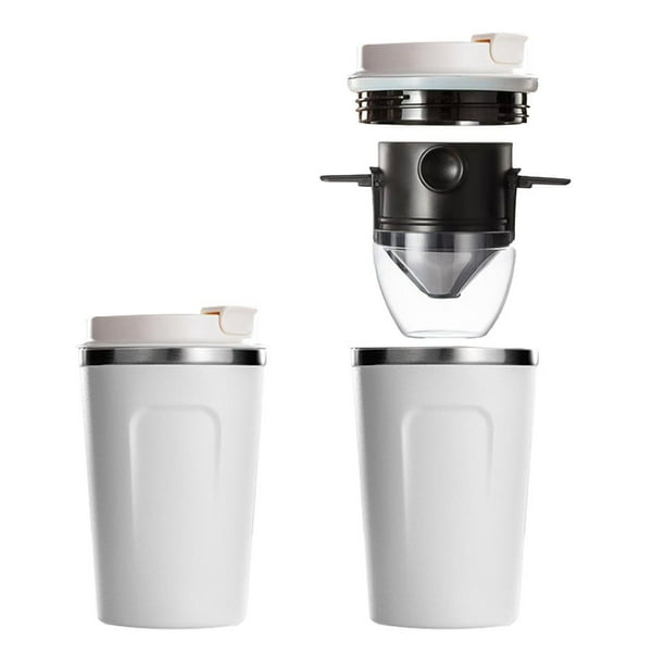 Toystoory Juego de cafetera de mano Taza de café con aislamiento de acero inoxidable antideslizante Mantenga la taza de goteo caliente Aparato de café al Juegos de servir café y té Blanco Toystoory HA027498-01