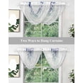 thumbnail image 5 of Waterfall Valances for Windows, Purple Botanical Kitchen Sheer Valance Curtains, Spring Weeping Eucalyptus Leaves Rod Pocket Elegant Swag Valances for Living Room Bedroom, 47.2"x38.5", 1 Panel, 5 of 8