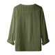 thumbnail image 3 of Camisas s Para Hombre De Vestir Camiseta casual de manga larga con cuello redondo de color sólido para hombre (Green, M), 3 of 5