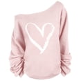 thumbnail image 5 of Aoiroe Women's Off The Shoulder Tops,Thermal Sweater Lightweight Oversized Pullovers Oversized Sweater Women's Fashion Hoodies & Sweatshirts Womens Tunic Tops Light Pink 4XL, 5 of 5