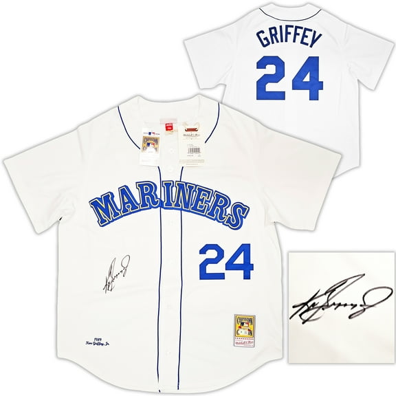 Seattle Mariners Ken Griffey Jr. Autographed White Authentic Mitchell & Ness 1989 Authentic Cooperstown Collection Jersey Size XL Beckett BAS Witness 212478