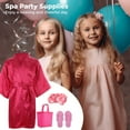 thumbnail image 3 of 32 Pcs Spa Party Supplies, Including 8 Satin Kimono Robes, 8 Spa Headbands, 8 Disposable Foam Slippers, and 8 Tote Bags for Salon, Pedicure, Sleepover Party Favors for Little Ones, 3 of 7