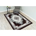 thumbnail image 2 of GLAMOUR 3D Hand Carved Traditional Rug Oriental Floral 7'9''x10'8'' Burgundy Grey, 2 of 22