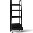 thumbnail image 3 of Simpli Home Sawhorse 4 Shelf Soild Wood Modern Ladder Bookcase in Black, 3 of 8