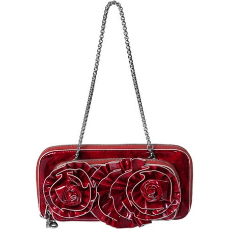 Brinley Co Floral Detail Patent Finish C