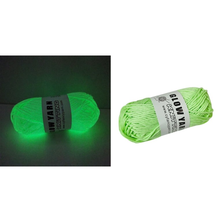  2Pcs Glow in The Dark Yarn, Luminous Thick Yarn for Crocheting,  55 Yards Sewing Supplies, Scrubby Yarn for Beginners I Love This Yarn for  Knitting,Crochet and DIY Party Supplies Fluorescent (White)