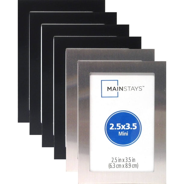 2 5 X 3 5 Metal Mini Frame Assortment Set Of 6 4 Black And 2 Silver Walmart Com Walmart Com