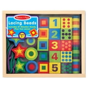 Melissa & Doug Deluxe Wooden Lacing Beads - Educational Activity With 27 Beads and 2 Laces