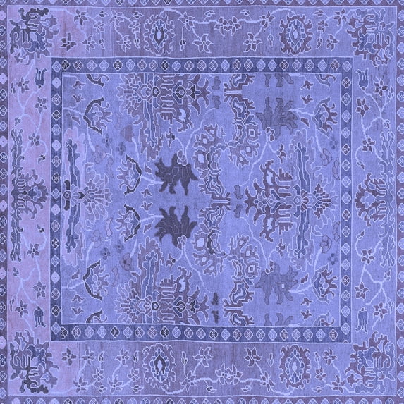 Ahgly Company Indoor Square Abstract Blue Modern Area Rugs, 8' Square