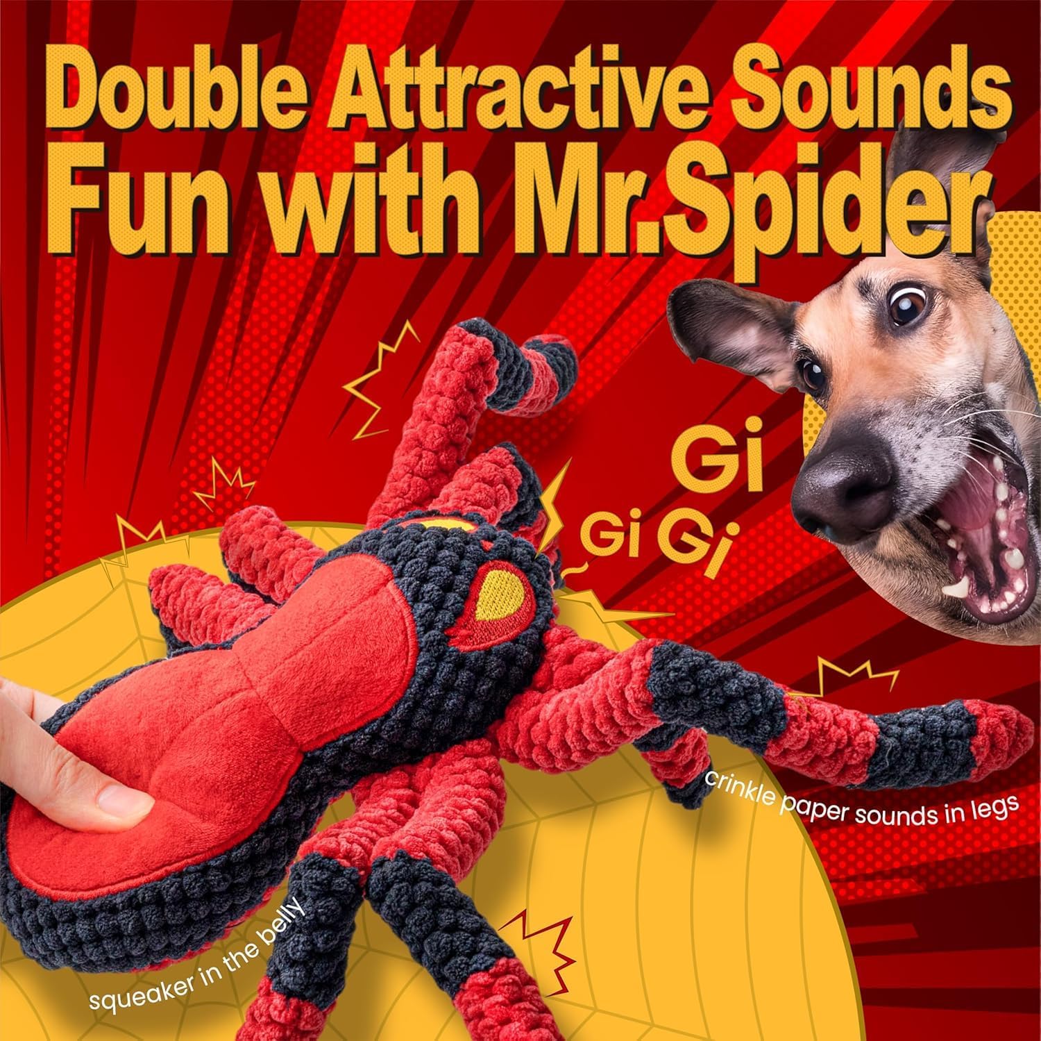 Legend Sandy Angry Spider Tug of War Dog Toy photo 3