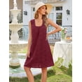thumbnail image 2 of Merokeety Womens Summer Dresses Eyelet Embroidered Flowy Mini Dress With Side Pockets Wine m, 2 of 4