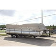 thumbnail image 2 of NEW BEIGE 24 FT VORTEX ULTRA 5 YEAR CANVAS PONTOON/DECK BOAT COVER, ELASTIC, STRAP SYSTEM, FITS 22'1" FT TO 24' LONG DECK AREA, UP TO 102" BEAM (FAST FREE SHIPPING - 1 TO 4 BUSINESS DAY DELIVERY), 2 of 5