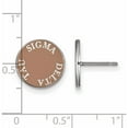 thumbnail image 2 of Sterling Silver Rh-Plated Logoart Sigma Delta Tau Enameled Post Earrings (12 X 12) Made In United States ss019sdt, 2 of 5