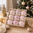 thumbnail image 4 of Kbndieu Christmas Tree Balls Ornaments, 9 Pcs Pink Christmas Tree Hanging Decor, Shatterproof Foam Christmas Balls for Holiday & Winter Xmas Decorations Wedding Party Decor, 4 of 7