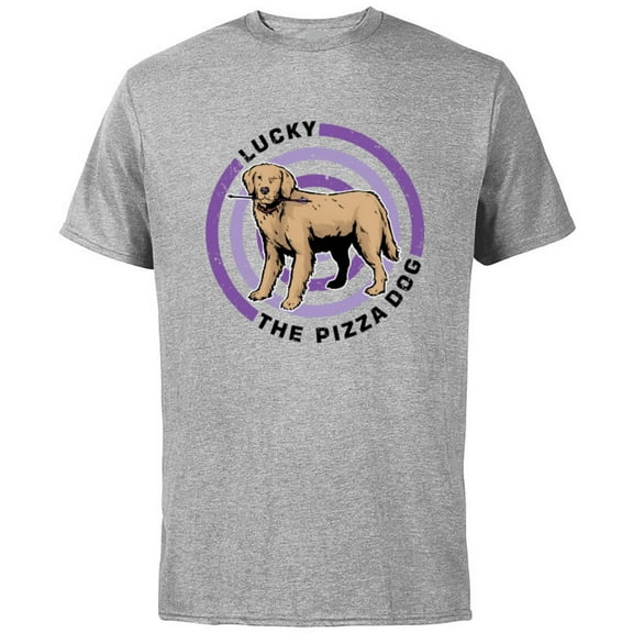 Marvel Hawkeye Target Lucky the Pizza Dog - Short Sleeve Cotton T-Shirt for Adults - Customized-Athletic Heather