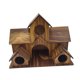 thumbnail image 3 of Casa para pájaros colgante de madera para exteriores, con tres aberturas, nido para gorriones. Estilo A, 3 of 9