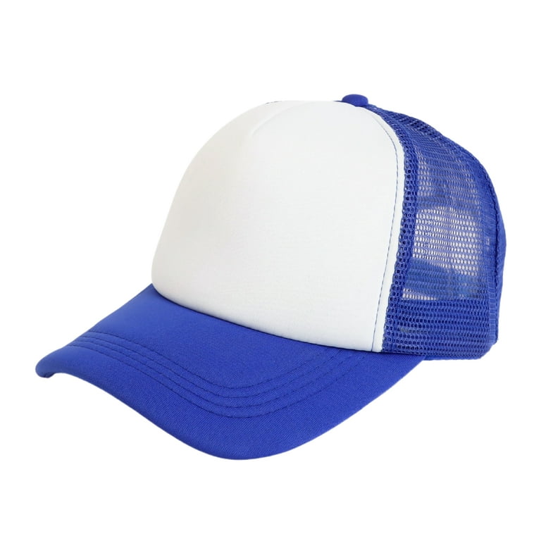 VTG Blue Foam Blank Mesh Trucker Hat Blank Snapback Adjustable Cap