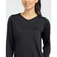 thumbnail image 3 of Real Essentials 4-Pack: Women's Dry-Fit Long-Sleeve V-Neck Athletic Workout Shirt (Available in Plus Size), 3 of 6