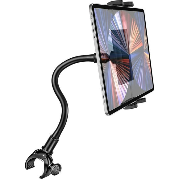 Aozcu Gooseneck Indoor Cycling Tablet Mount, Spin Bike Tablet Holder for Stationary Treadmill Elliptical, Handlebar