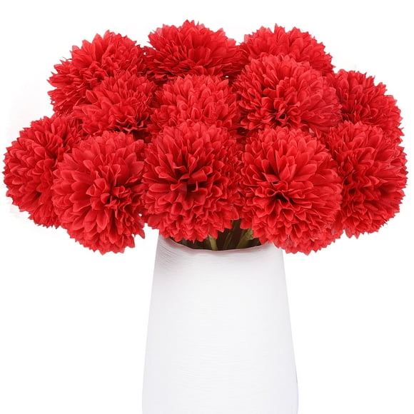Crisantemos artificiales Rowfad Silk Red (12)