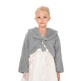 thumbnail image 3 of Girls Faux Furs Dress Coat Princesses Cape Winter Elegant Long Sleeve Cardigan for Winter Elegances Gray XL, 3 of 4