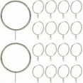 thumbnail image 1 of SOFPLATE 28Pcs Silver Drape Rings Curtain Rings with Eyelets Metal Hanging 1.5 Inch Round Iron Drapery Sliding Hook Rod Ring Accessories for DIY Sliding Window Pinch Brush Pleated Drapes Curtains Rods, 1 of 5