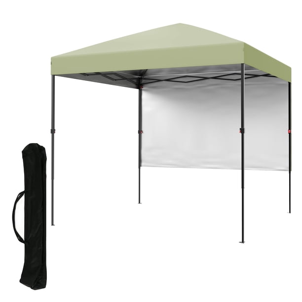 Gazebo Plegable para Jardín 2.5x2.5m - Toldo Impermeable con Protección UV, Altura Ajustable - Incluye Pared Lateral y Bolsa - Ideal para Terraza/Camping (Verde Claro, 1 Unidad)