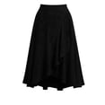 thumbnail image 7 of Best Buy Women's Chiffon Elastic High Waist Pleated A-Line Flared Maxi Skirts Ndbuld Floral Vintage Mid-length A-line Skirt Girl,Coffee,XL, 7 of 7