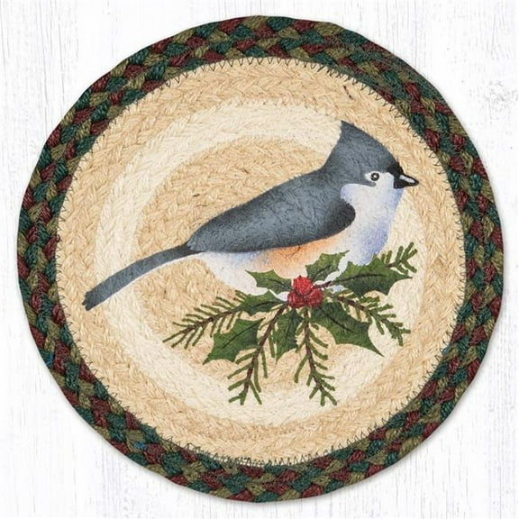 Earth Rug 80-508TWB 10 x 10 in. MSPR-508 Tufted Winter Bird Printed Round Trivet