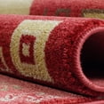 thumbnail image 3 of Ladole Rugs Guinea Collection Border Pattern Innovative European Area Rug Carpet in Red-Cream, 3x5(2'7" x 4'11", 80cm x 150cm), 3 of 4