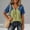 Green, variant on Jerdar Women's Short Sleeve Henley Shirt Denim Patchwork V Neck Casual Blouse Summer Loose Fit Tunic Tops for Beach Vacation Casual M