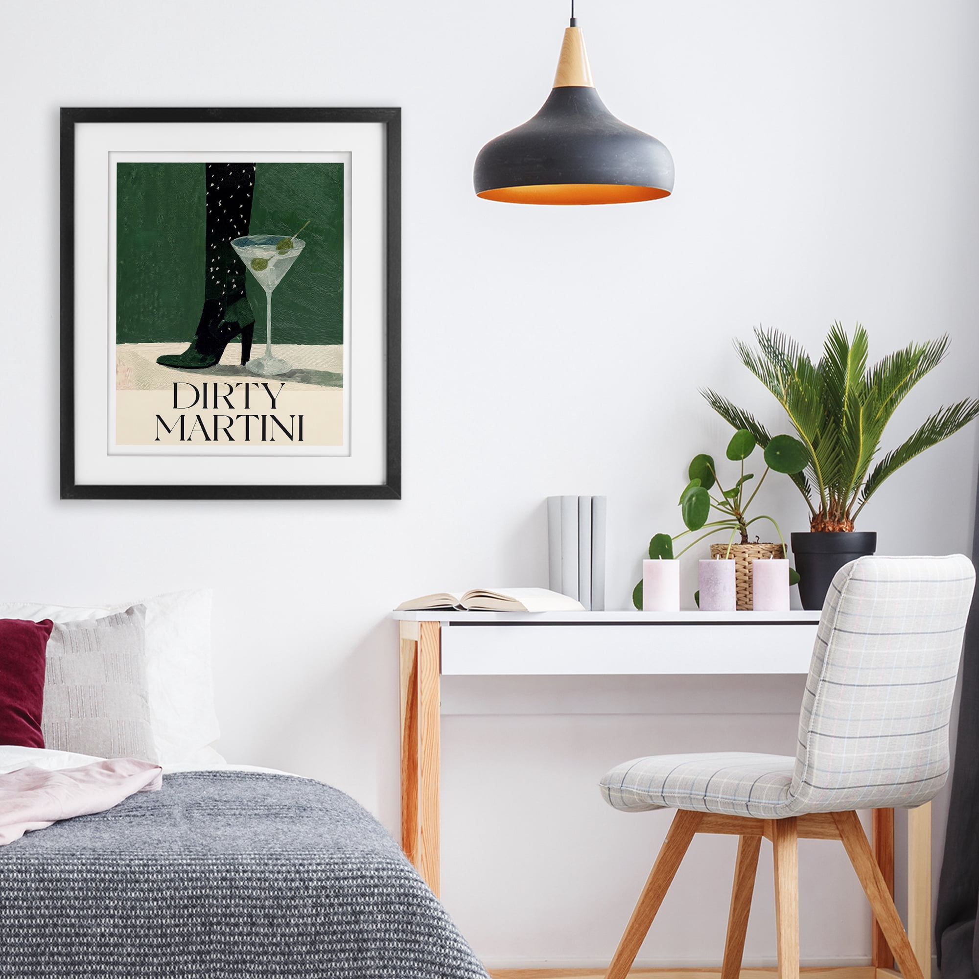 Stupell Industries Dirty Martini Stylish Heel Black Framed Print Under Glass, design by Lettered and Lined