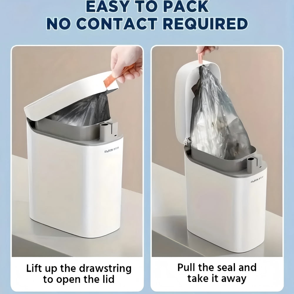 Joybos Small Trash Can, Motion Sensor Wastebasket, Slim Garbage Bin with One-Touch Auto Bagging & Odor Sealing, 2.2 Gallon