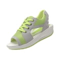 thumbnail image 2 of Open Toe Tennis Shoes, Contrast Paneled Cutout Lace-Up Muffin Sandals, Women Causal Summer Toe Platform Sneaker Sandals, 38, 2 of 6