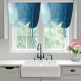 thumbnail image 4 of Blue Ombre Balloon Curtains for Bedroom/Front Door/Bathroom, Coastal Beach Modern Abstract Art Tie Up Curtains 63 Inch Length Light Filtering Kitchen Curtains Shades for Windows 46"x63", 4 of 8