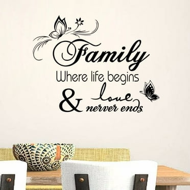 Family Wall Stickers, Removable for Bedroom & Living Room Decoration, Wall Decals Quote Art Decal Mural, Butterfly Vines, Home Decor, D