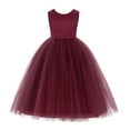 thumbnail image 2 of Ekidsbridal V-Back Satin Tulle Flower Girl Dresses Pretty Princess Gown Communion Baptism 219T 2, 2 of 3