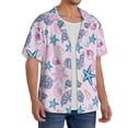 thumbnail image 3 of Disketp Men's Hawaiian Sea Shells 3 Print Shirts Button Down Holiday Beach Shirts-Small, 3 of 5