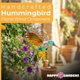 thumbnail image 5 of Happy Gardens Handcrafted Hummingbird Steel Wind Ornament & Bell (Hand Painted Multicolor Floral Finish) Rustic with Metal Hook Hanging 1-Pack, 5 of 7