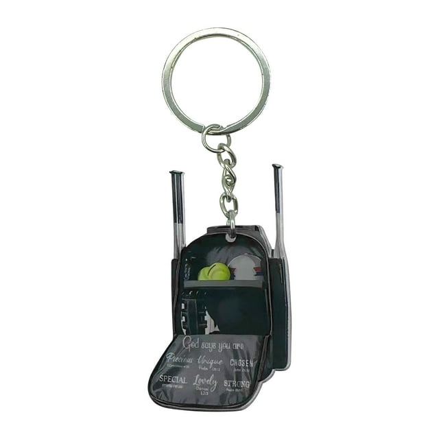 fheaev Nouveau Mini Sac à Dos de Baseball Porte-Clés Acrylique Pendentif Sac à Dos