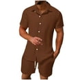 thumbnail image 2 of NTACZA Short Sleeve Men Shorts Set Button Down Tracksuits Beach Big And Tall Collared Sweatsuits M, 2 of 9