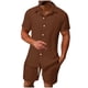thumbnail image 2 of Ceisia Men's Loose Fit Casual 2-Piece Set Short Sleeve Button-Down Shirt with Elastic Waist Drawstring Shorts Gifts, 2 of 9