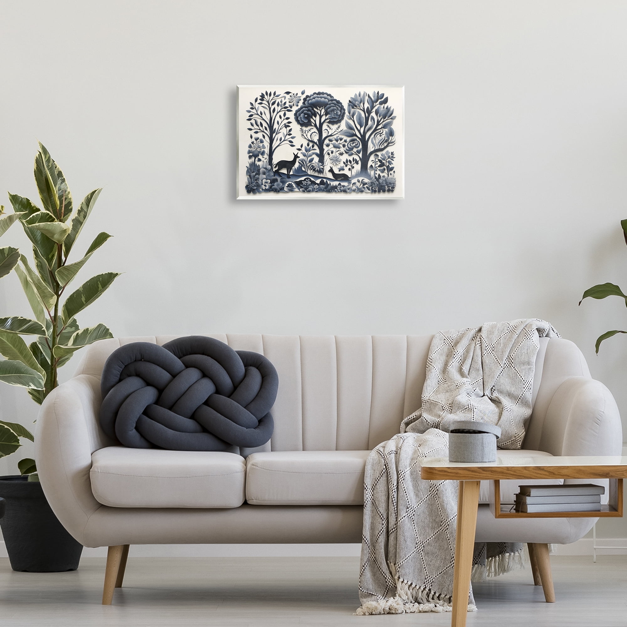 Stupell Industries Boho Forest Creatures Landscape Painting Unframed Art Print Wall Art, 19 x 13