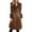 Brown, variant on Women's Sexy Leather Trench Coat with Lapel Collar Long Jacket Outerwear Stylish Button Down Sleeve