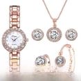 thumbnail image 4 of Conjunto de reloj de mujer de temperamento simple Conjunto de reloj de pulsera con correa de aleación clásica para mujer, 4 of 6