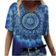 thumbnail image 1 of Pntutb moda mujer impresión cuello en V camiseta manga corta Casual camiseta tops blusa Pntutb Pntutb-4802, 1 of 5