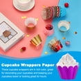 thumbnail image 4 of Uxcell Cupcake Wrappers Paper, 50 Pack Baking Cups Decoration for Anniversary Birthday Weddings, Light Gold Reflective Purple, 4 of 6
