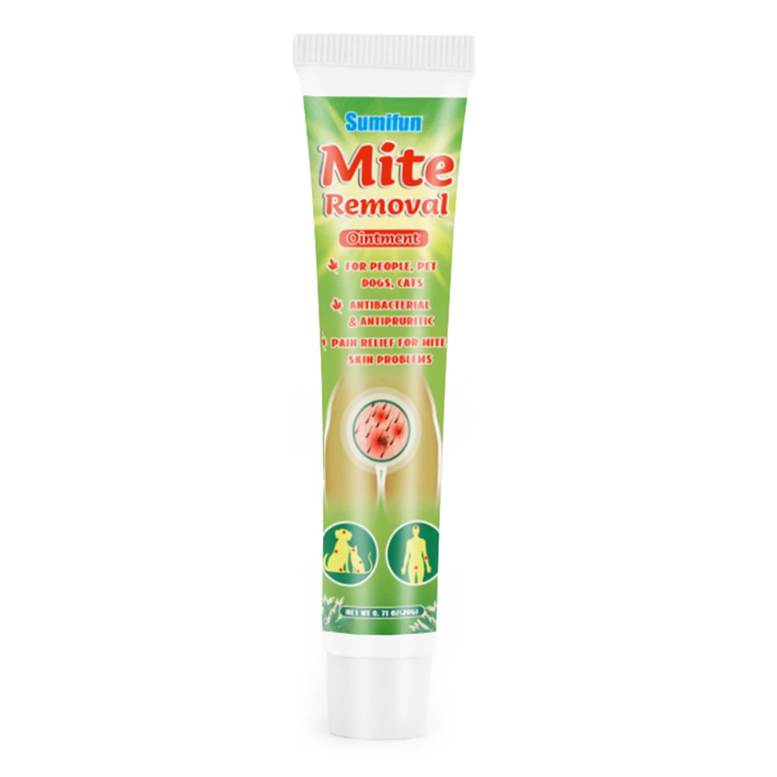 YFan 20g Mite Removal Cream Non-Pungent Anti-Itch External Use Scabies Pubic Lice Ointment Skin Eczema Dermatitis Plaster for Adult